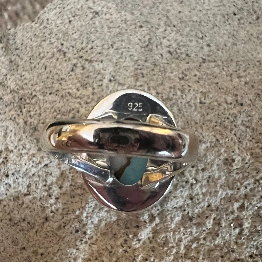 ❤️ Cotton Candy Kingman Turquoise 925 Navajo Southwestern Size 6.75 Ring 6.3 Gm